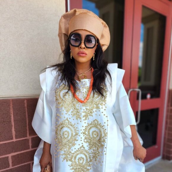 Luxury Metallic Aso-oke AUTO GELE Turban Gele Hat Headtie Made in Nigeria - Picture 13 of 17